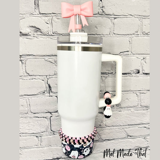 Pink Ghosts & Pumpkins | Halloween Tumbler Accessories