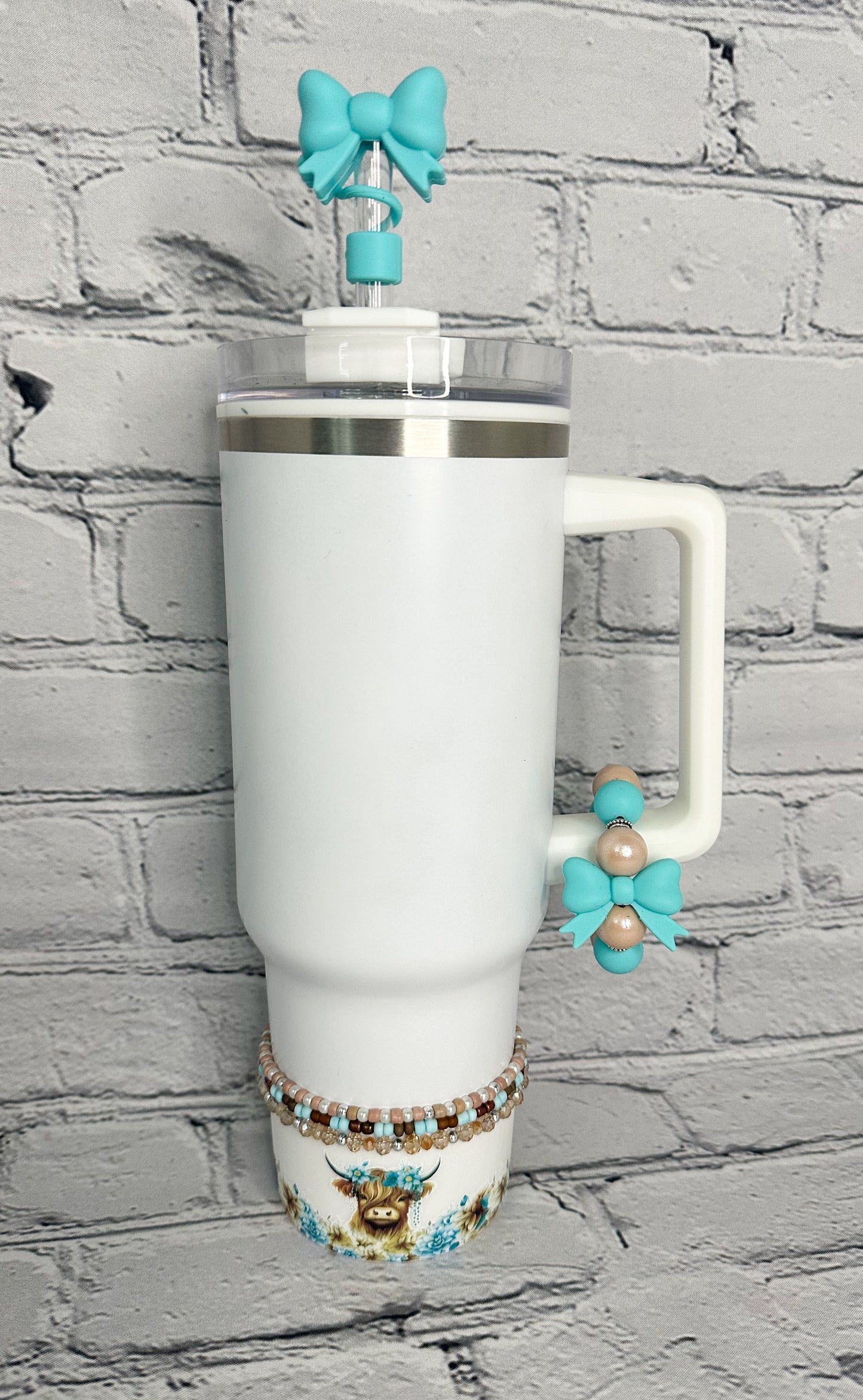 Floral-Highland-Cow | Tumbler Accessories