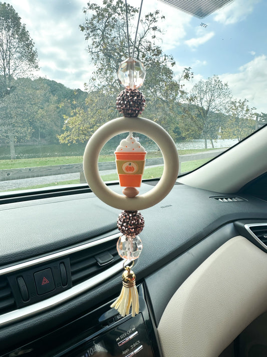 Pumpkin Spice Latte - CAR CHARM {for Rearview Mirror}