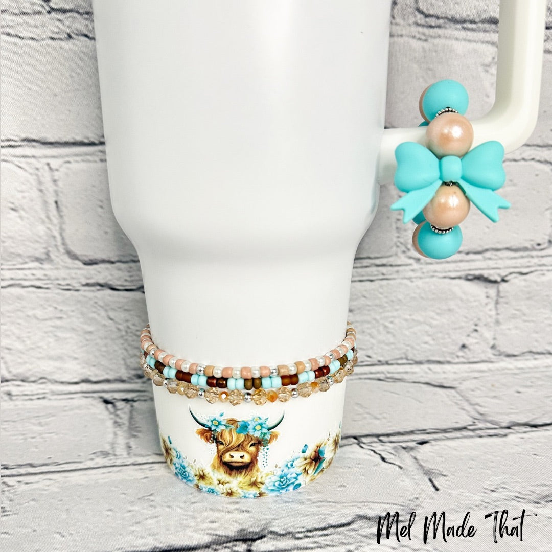 Floral-Highland-Cow | Tumbler Accessories