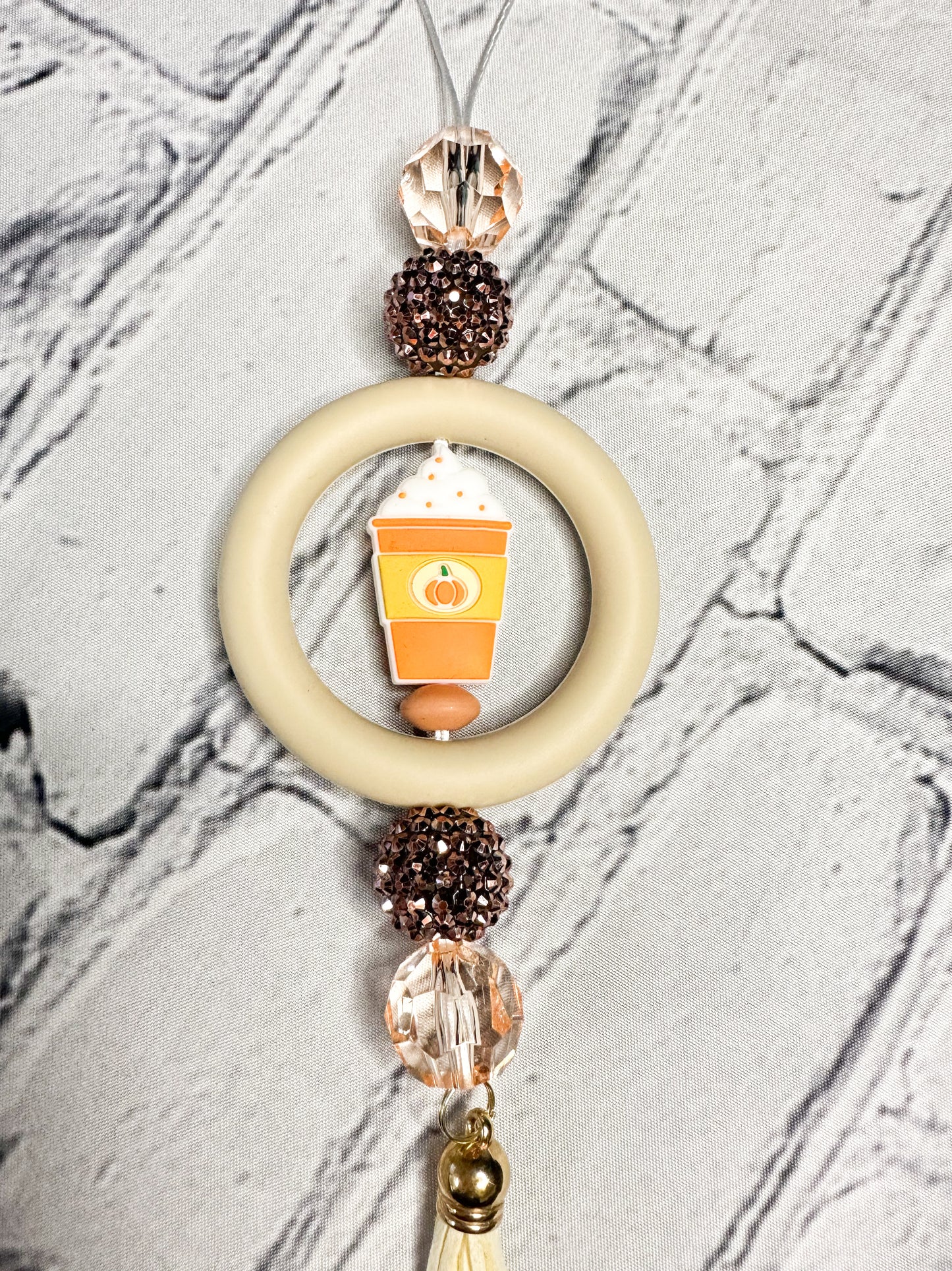 Pumpkin Spice Latte - CAR CHARM {for Rearview Mirror}