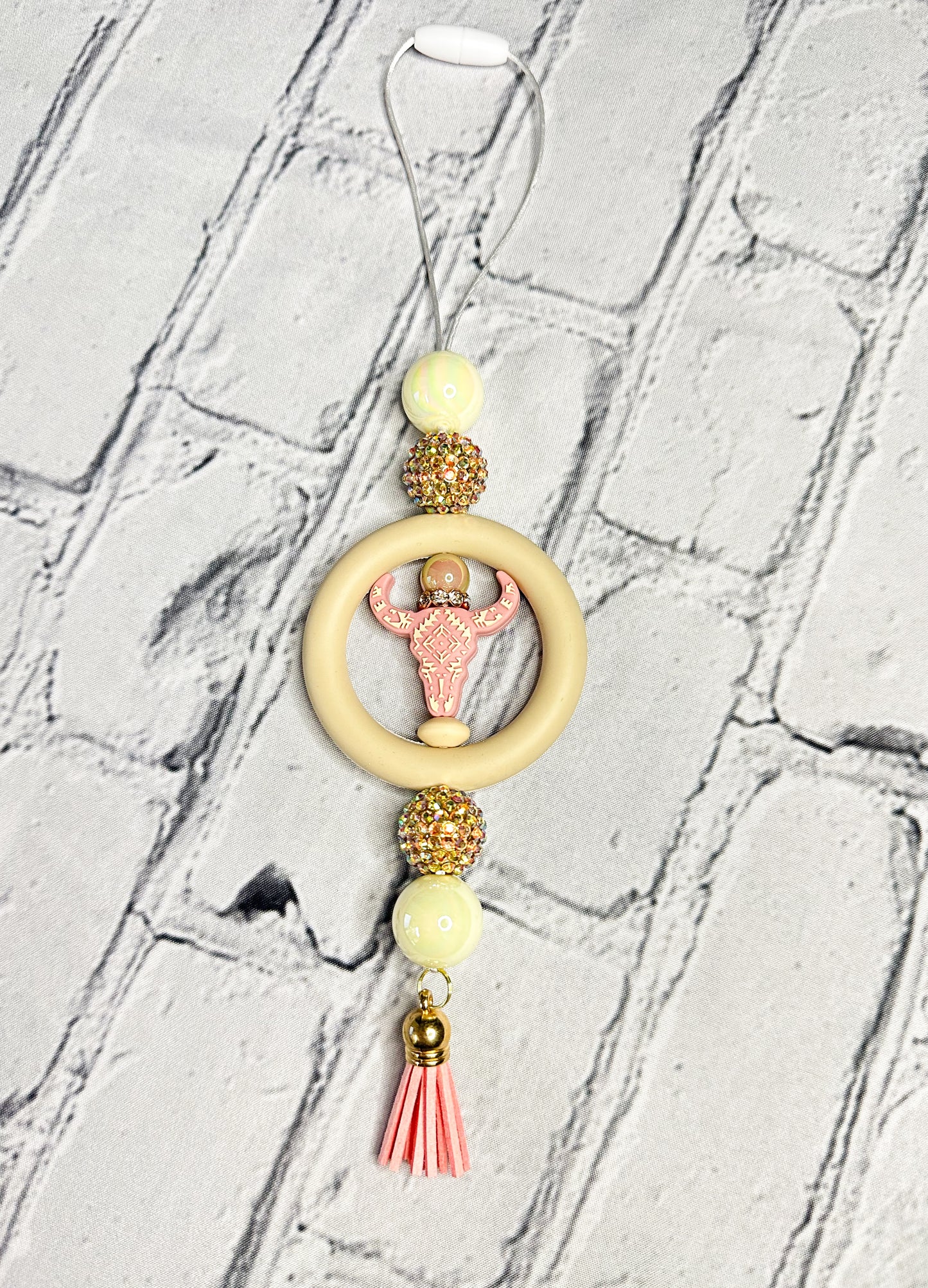 Rose Aztec Steer - CAR CHARM {for Rearview Mirror}