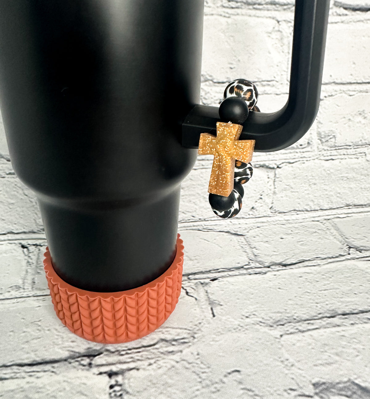 Brown Cross - Cup Charm