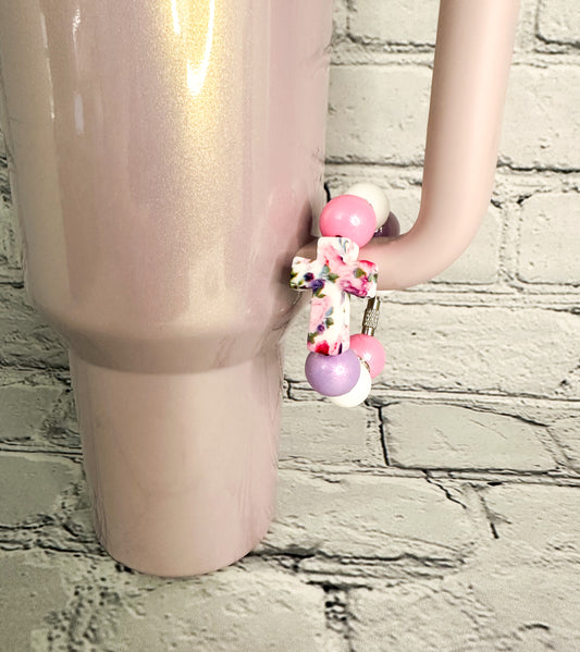 Floral Cross - Cup Charm