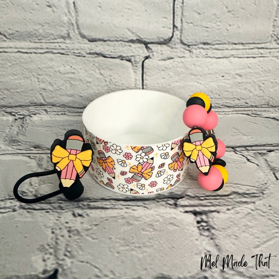 Teacher | Bows and Pencils | Tumbler Accessories