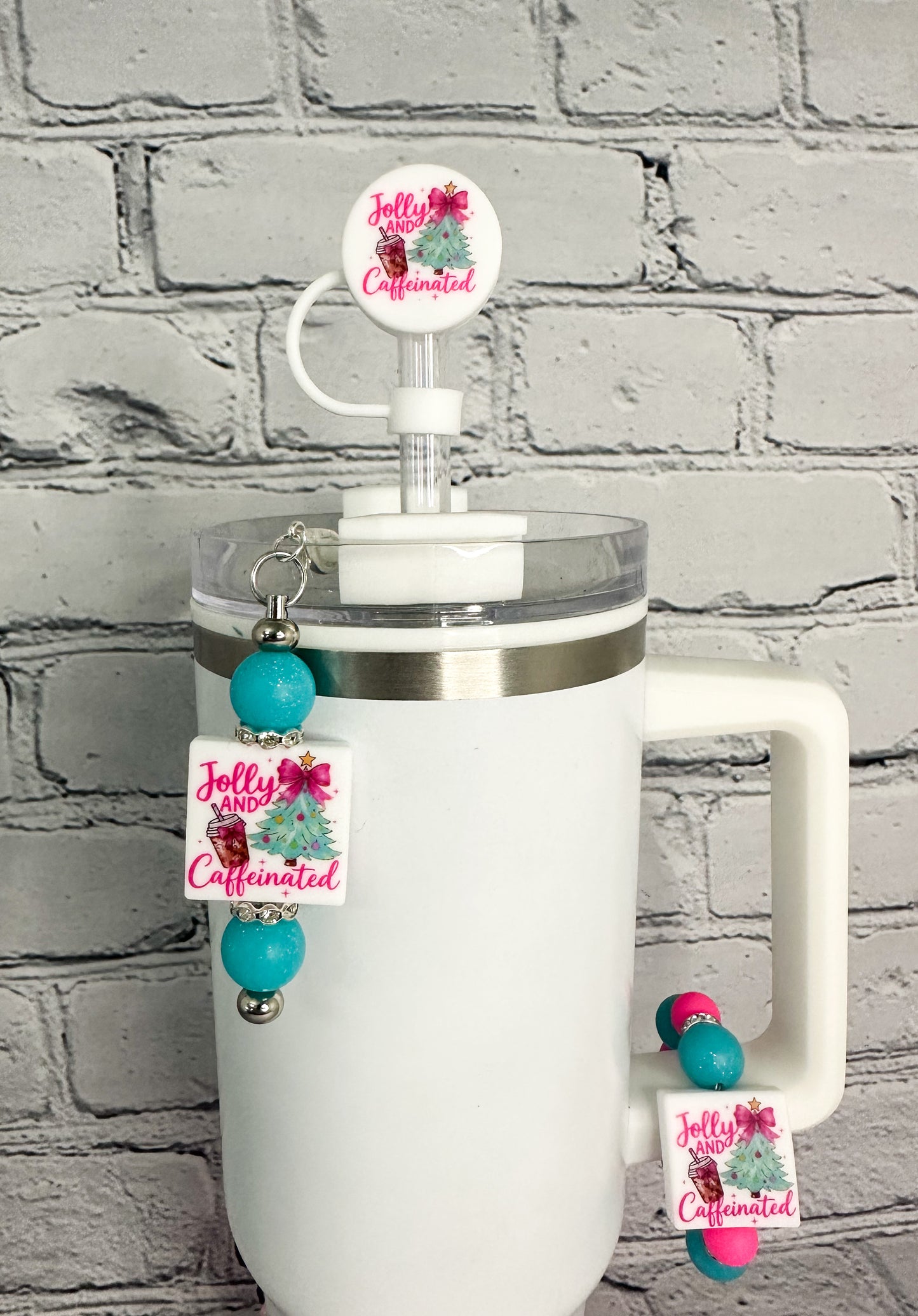 Jolly and Caffeinated | Christmas Tumbler Accessories