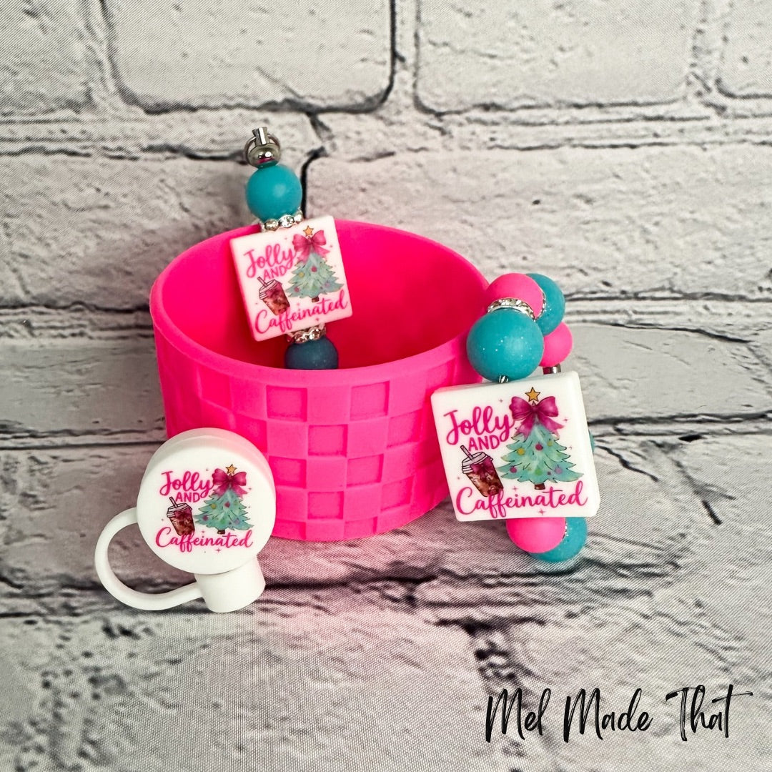 Jolly and Caffeinated | Christmas Tumbler Accessories