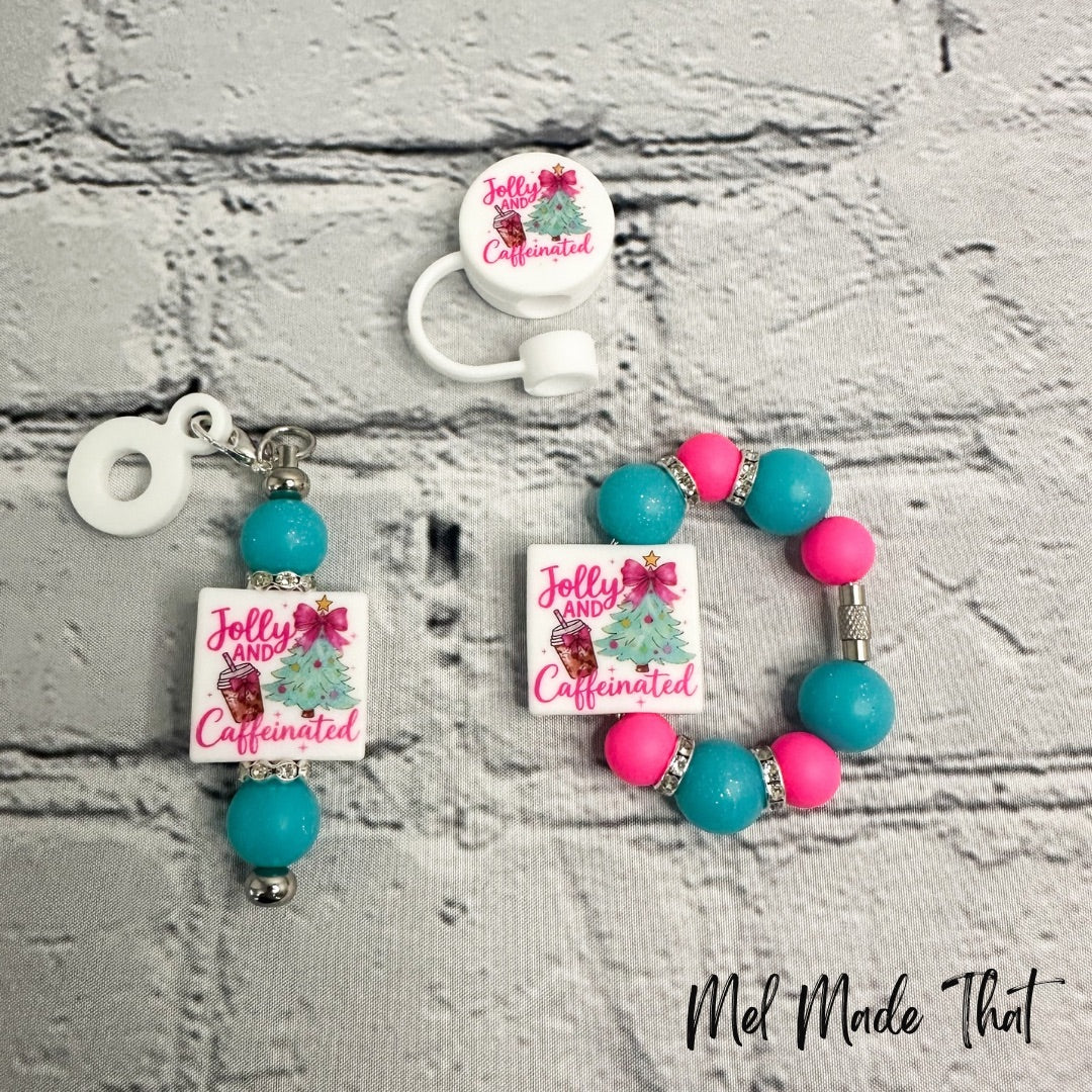 Jolly and Caffeinated | Christmas Tumbler Accessories