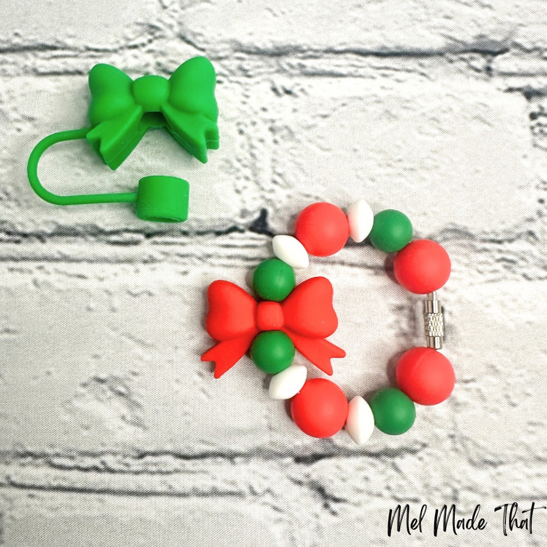 Christmas Bows Tumbler Accessories
