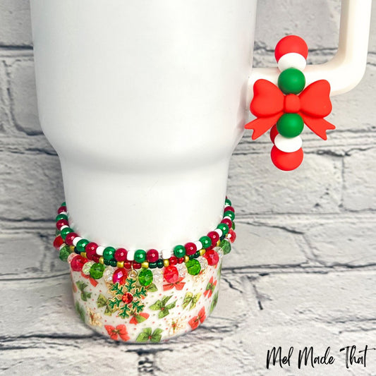 Christmas Bows Tumbler Accessories