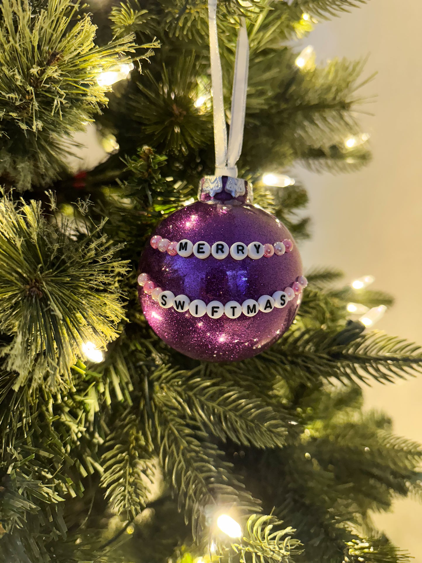 Glitter Ornament - Purple Merry Swiftmas