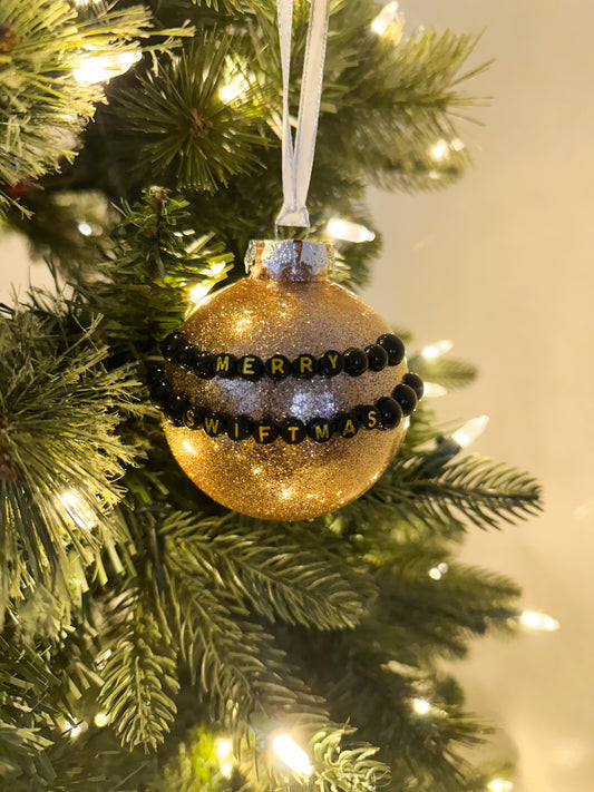 Glitter Ornament - Gold Merry Swiftmas