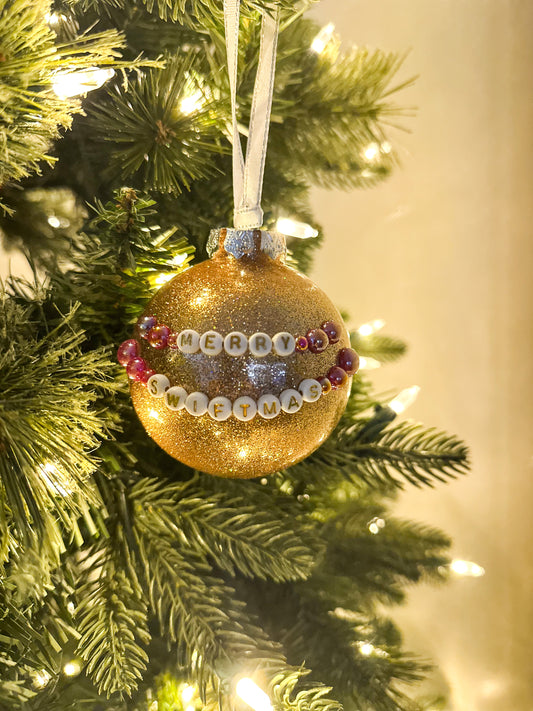 Glitter Ornament - Gold Merry Swiftmas