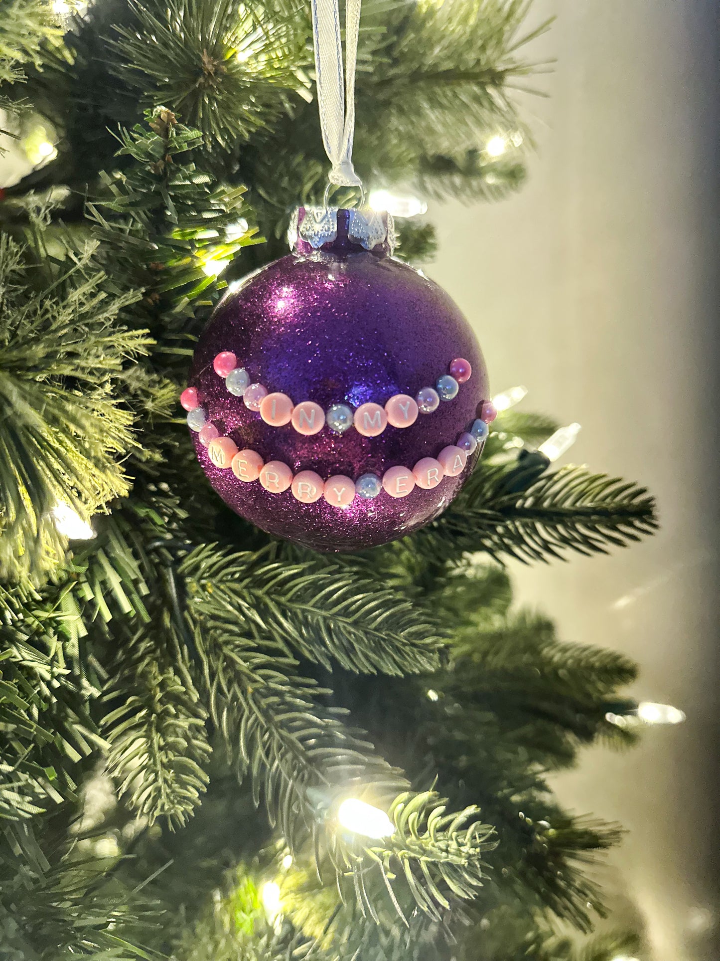 Glitter Ornament - Purple In My Merry Era
