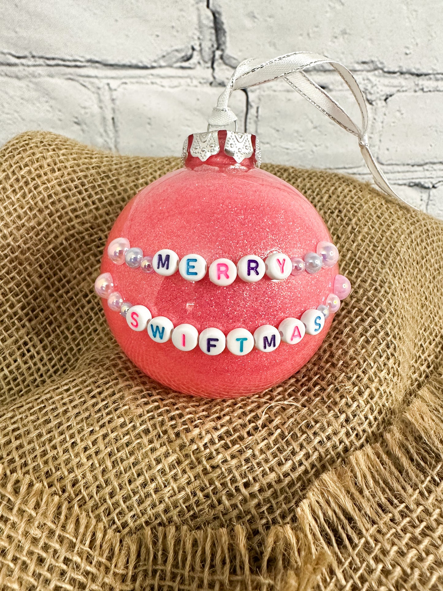 Glitter Ornament - Pink Merry Swiftmas