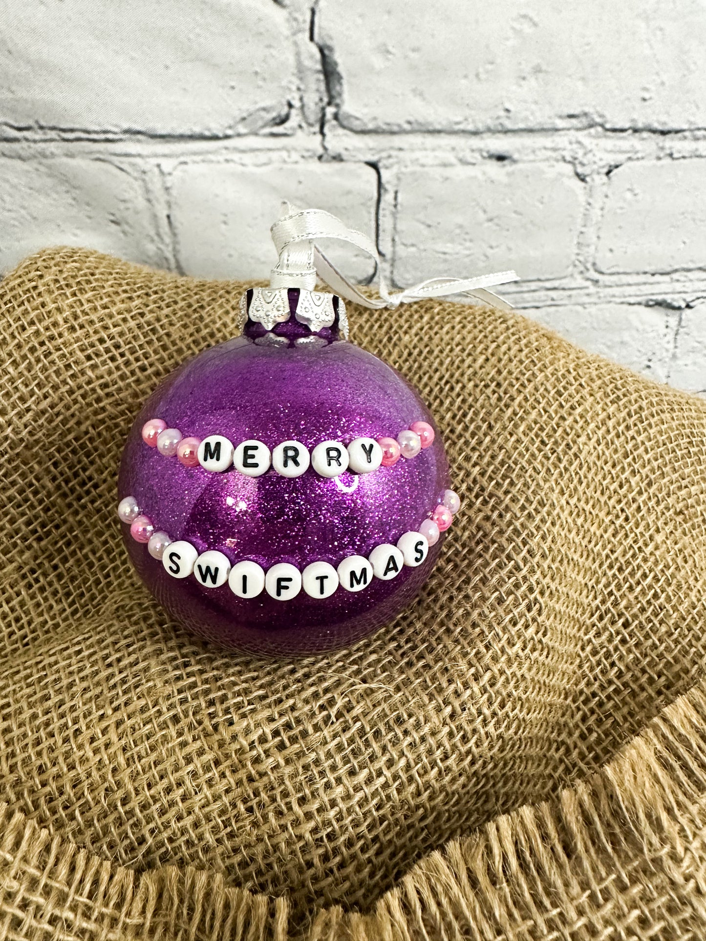 Glitter Ornament - Purple Merry Swiftmas