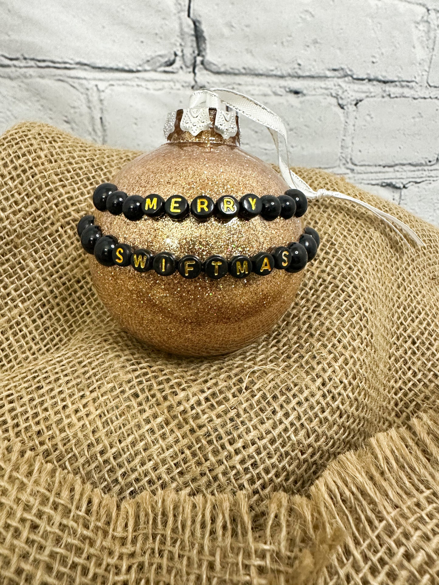 Glitter Ornament - Gold Merry Swiftmas