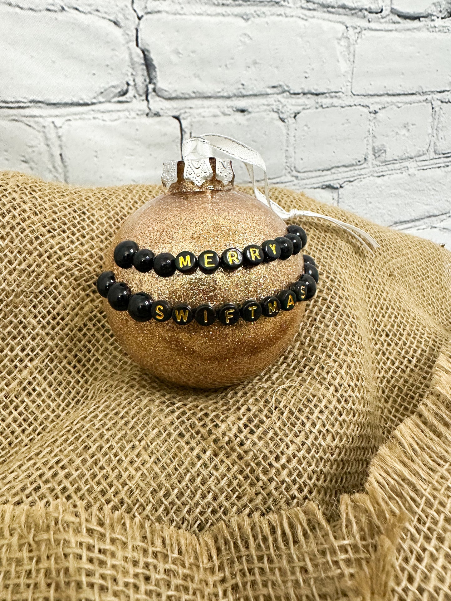 Glitter Ornament - Gold Merry Swiftmas