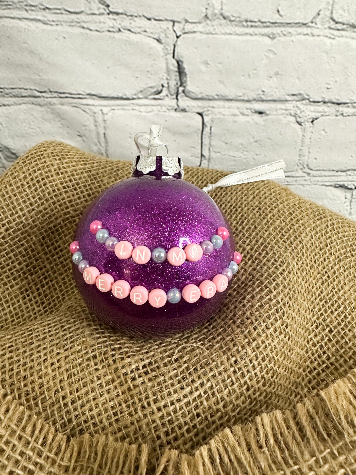 Glitter Ornament - Purple In My Merry Era