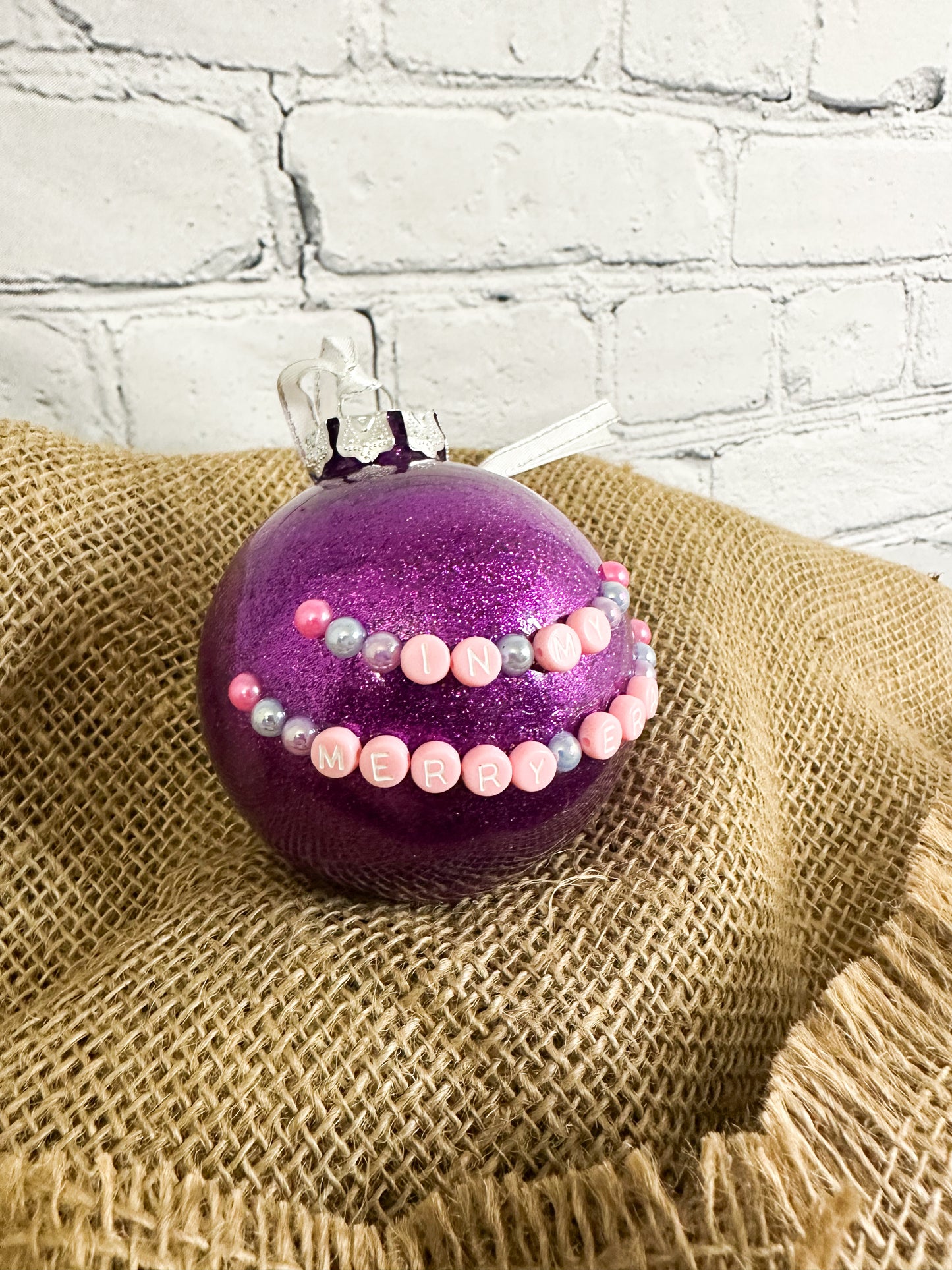 Glitter Ornament - Purple In My Merry Era