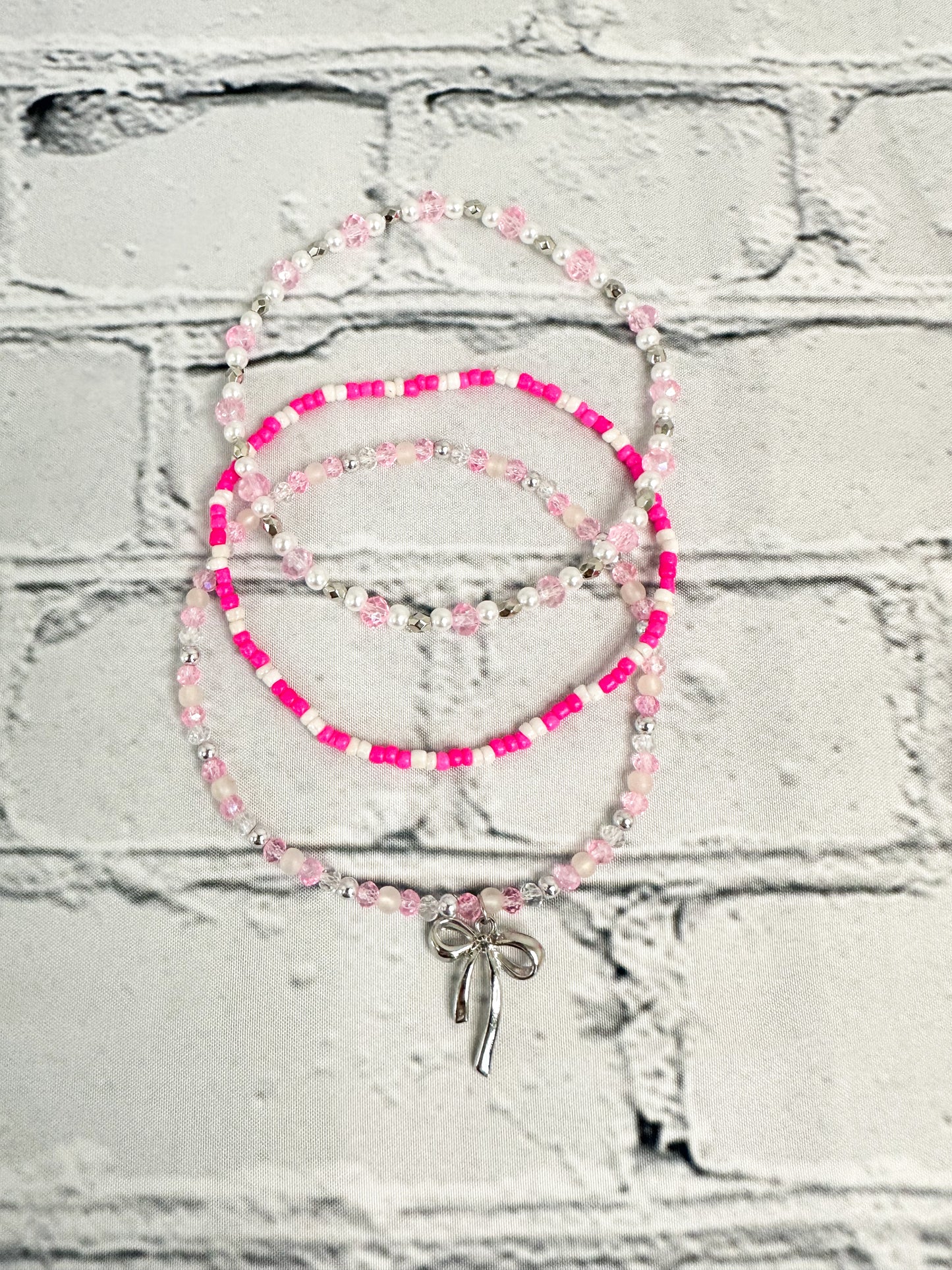 Hot Pink Opal Bows - Tumbler Accessories