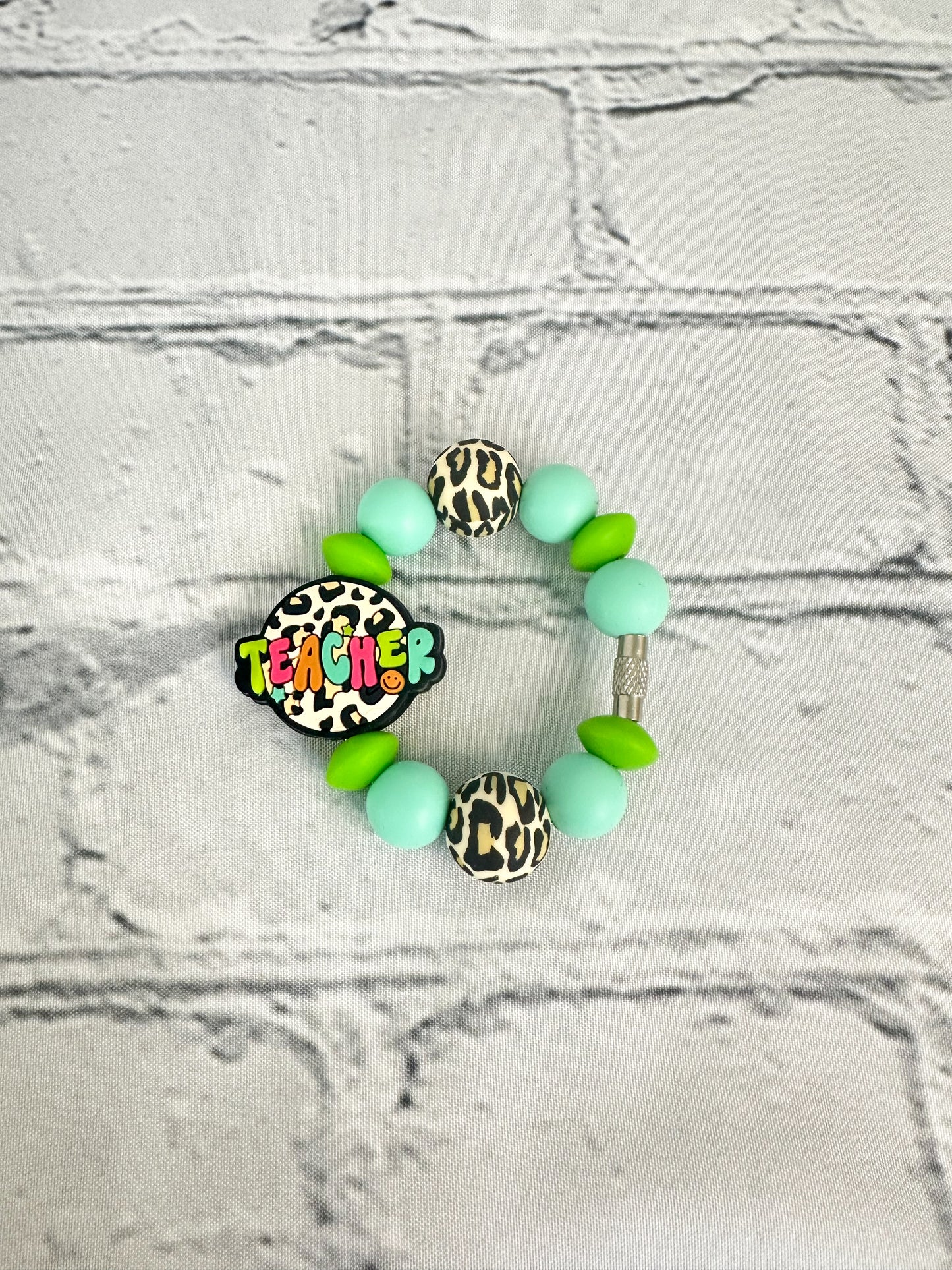 Leopard Print Teacher - Cup Charm