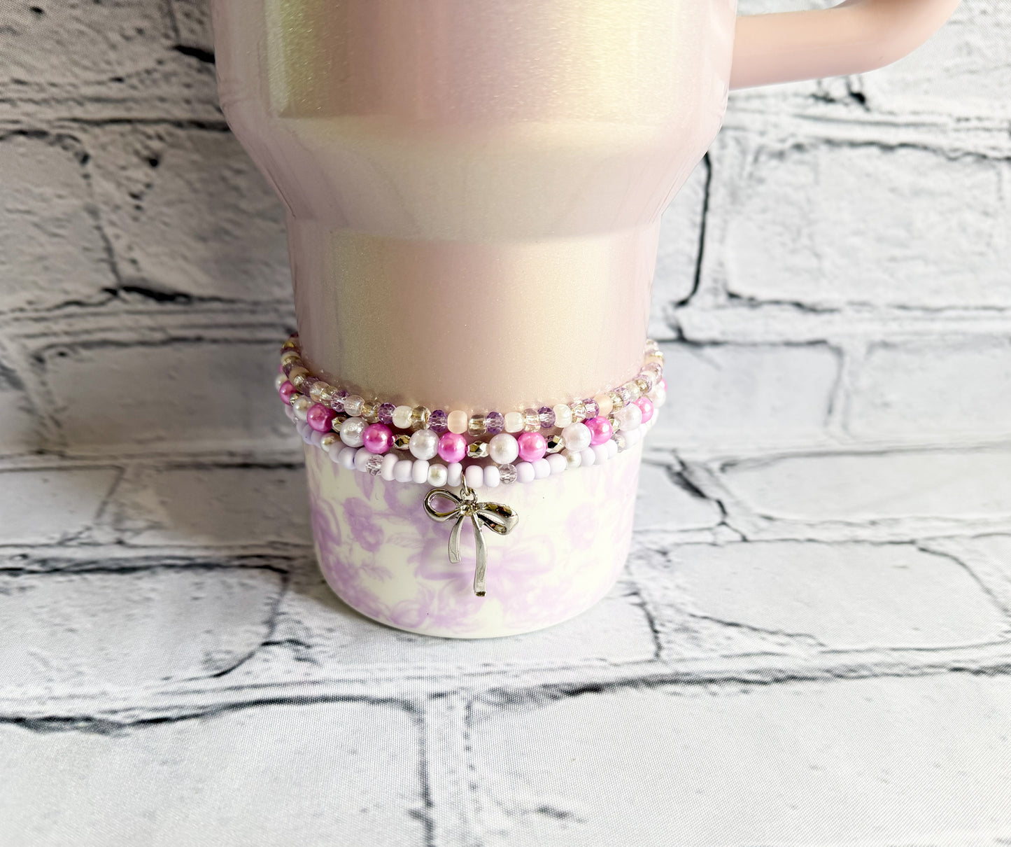 Purple Opal Coquette Bows - Tumbler Accessories
