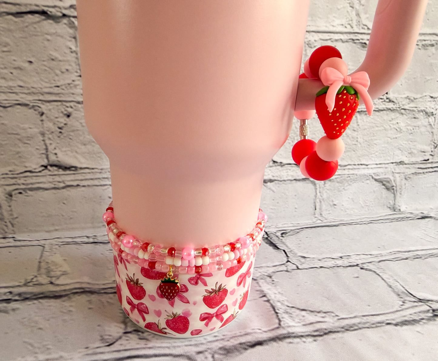 Strawberries & Bows - Tumbler Accessories