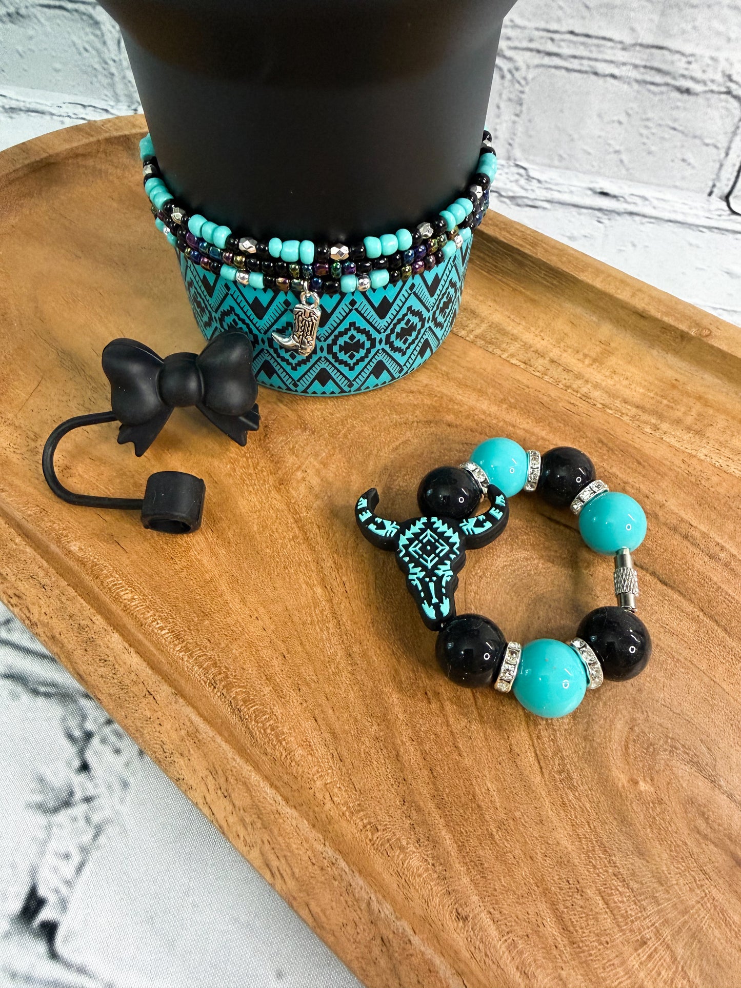 Turquoise Aztec Western - Tumbler Accessories