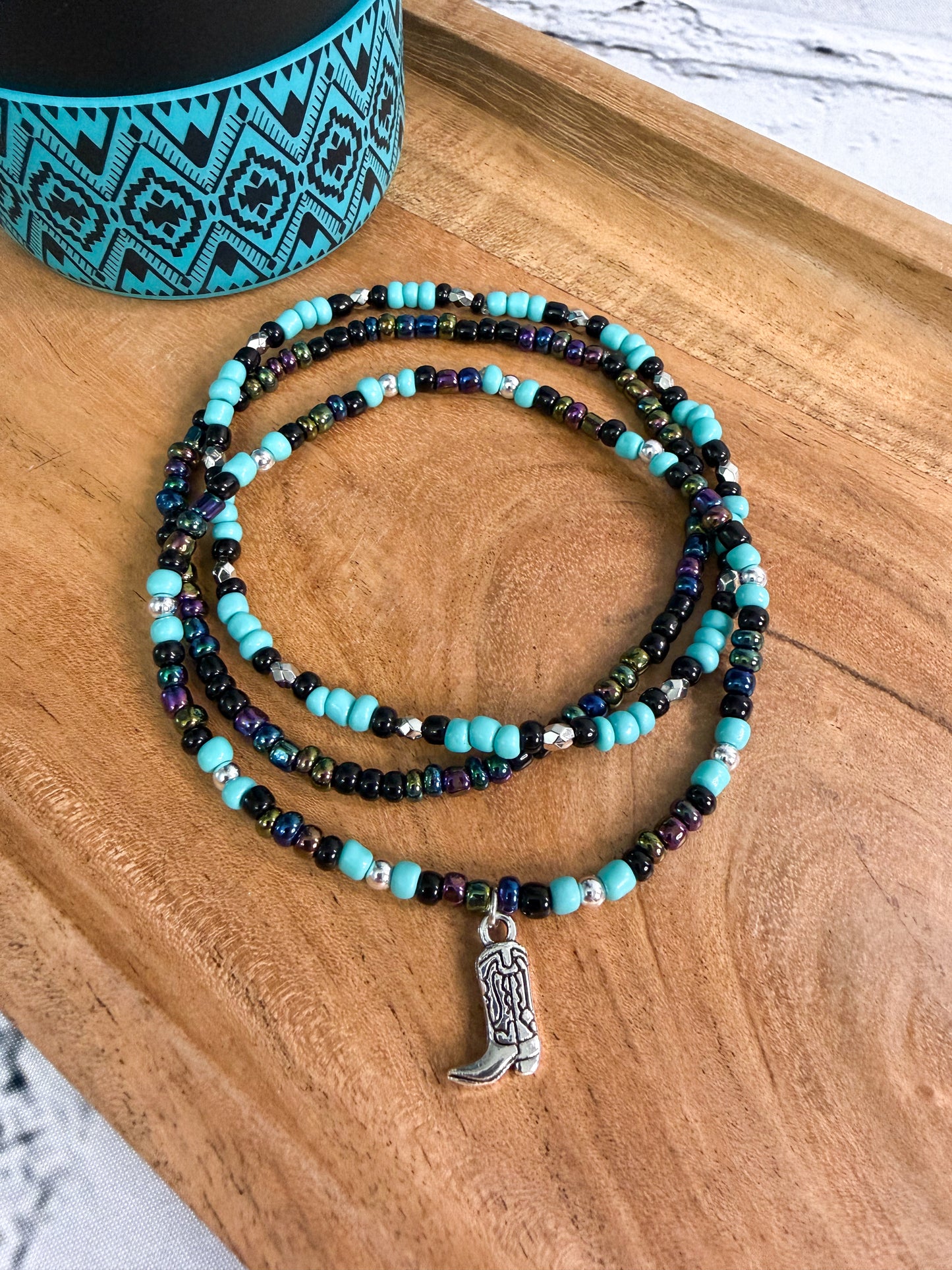 Turquoise Aztec Western - Tumbler Accessories