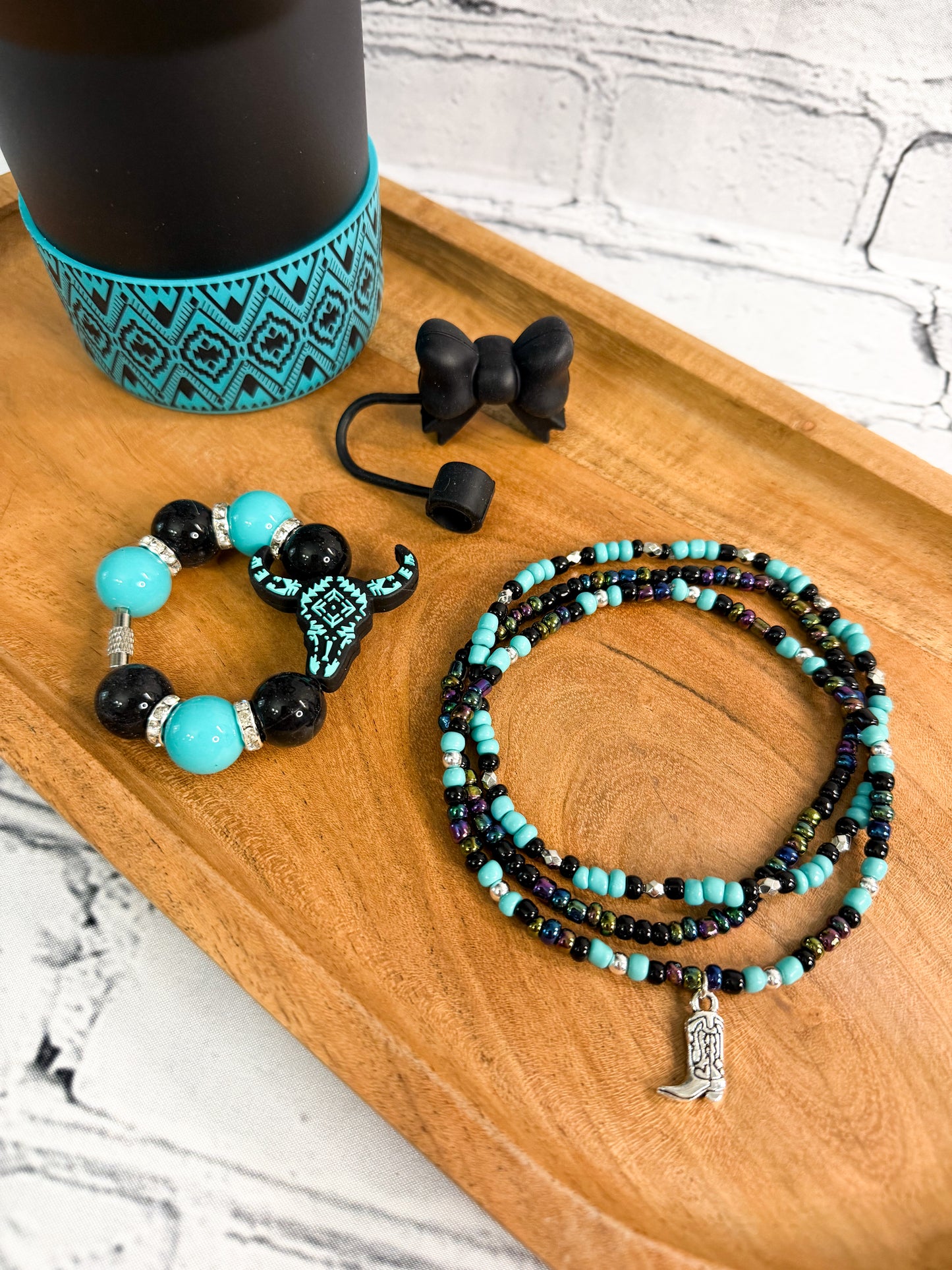 Turquoise Aztec Western - Tumbler Accessories