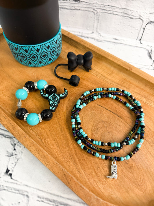 Turquoise Aztec Western - Tumbler Accessories