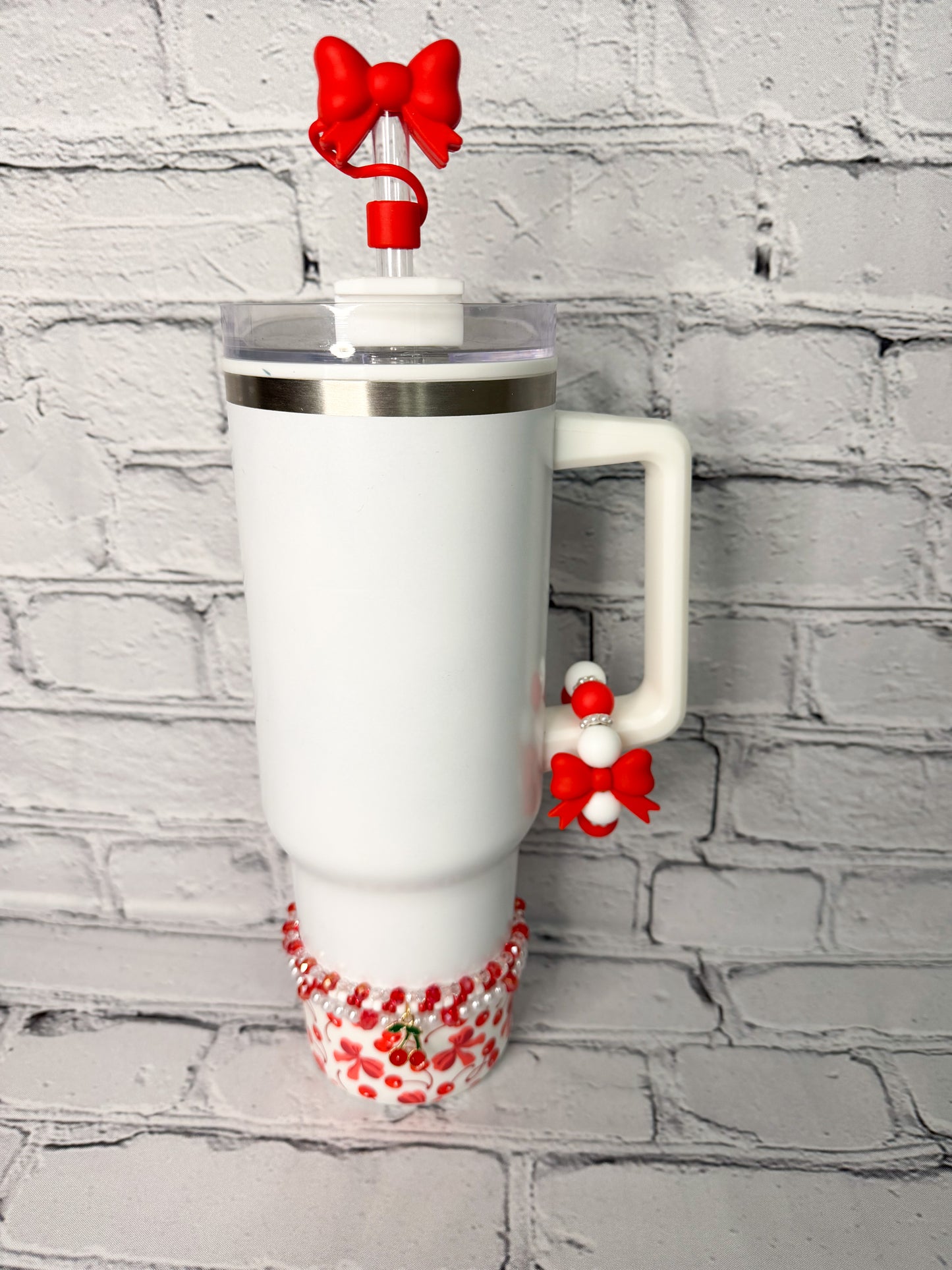 Cherries & Bows- Tumbler Accessories