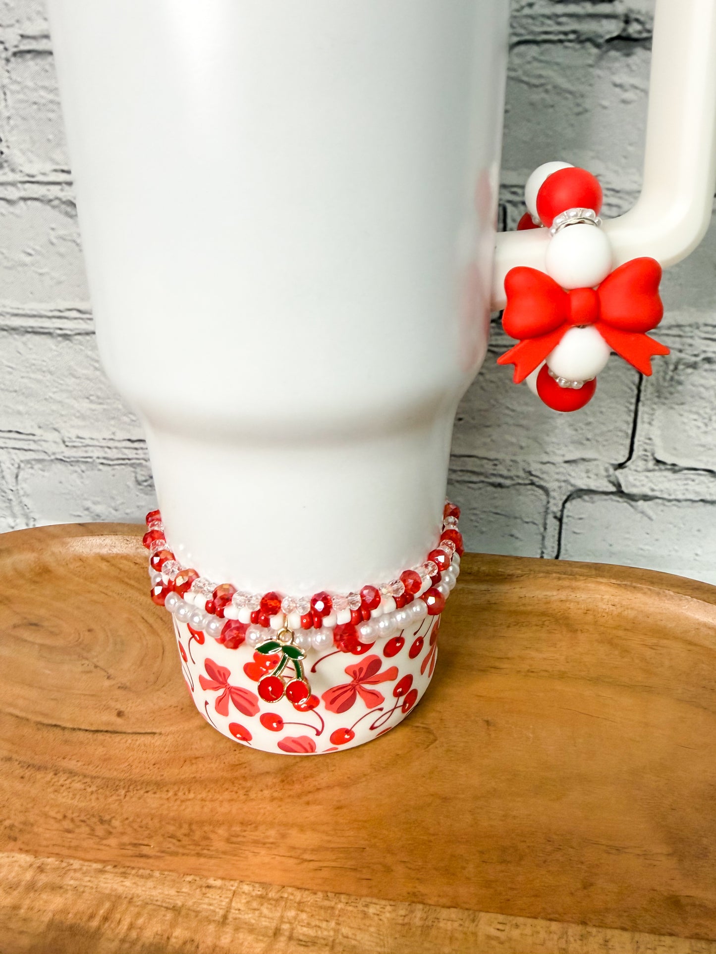 Cherries & Bows- Tumbler Accessories
