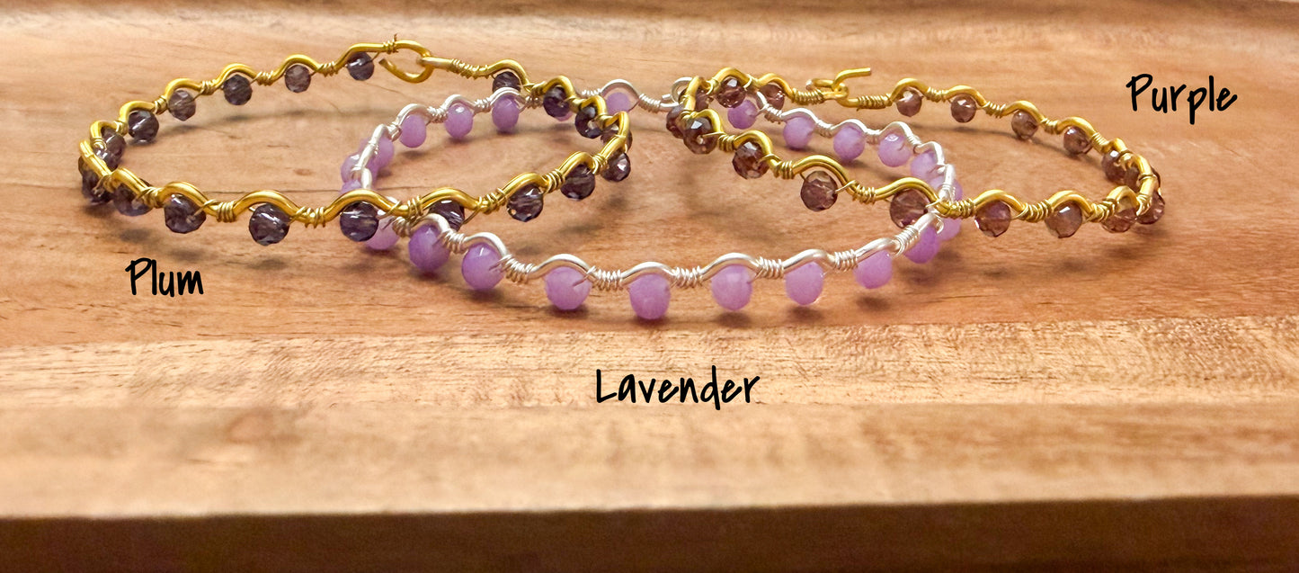 Hand-Wrapped Wire Beaded Bracelet