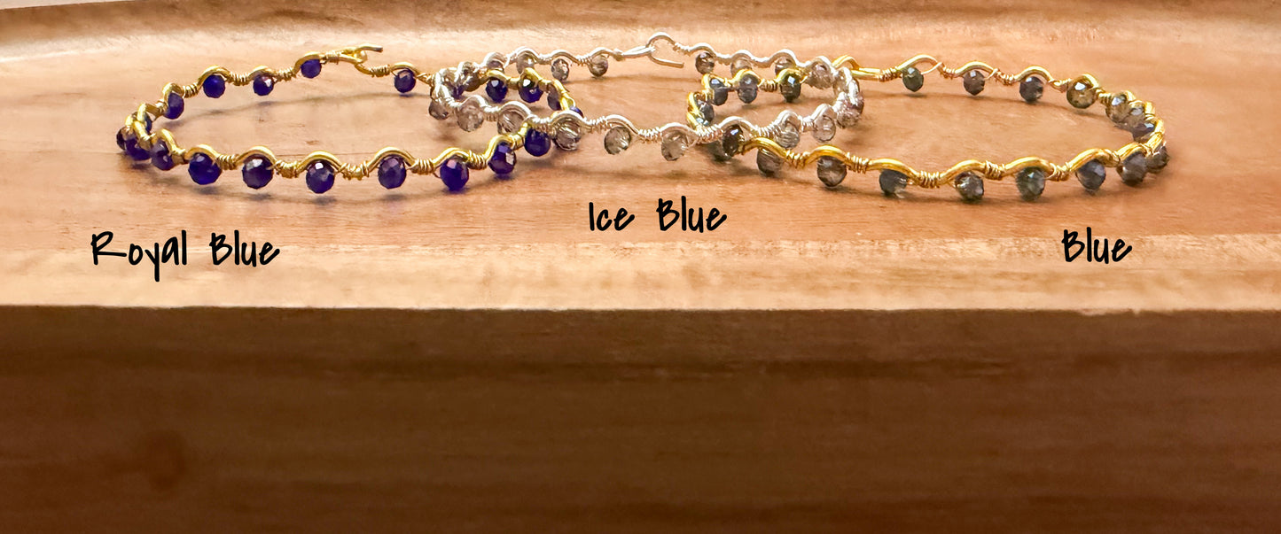 Hand-Wrapped Wire Beaded Bracelet