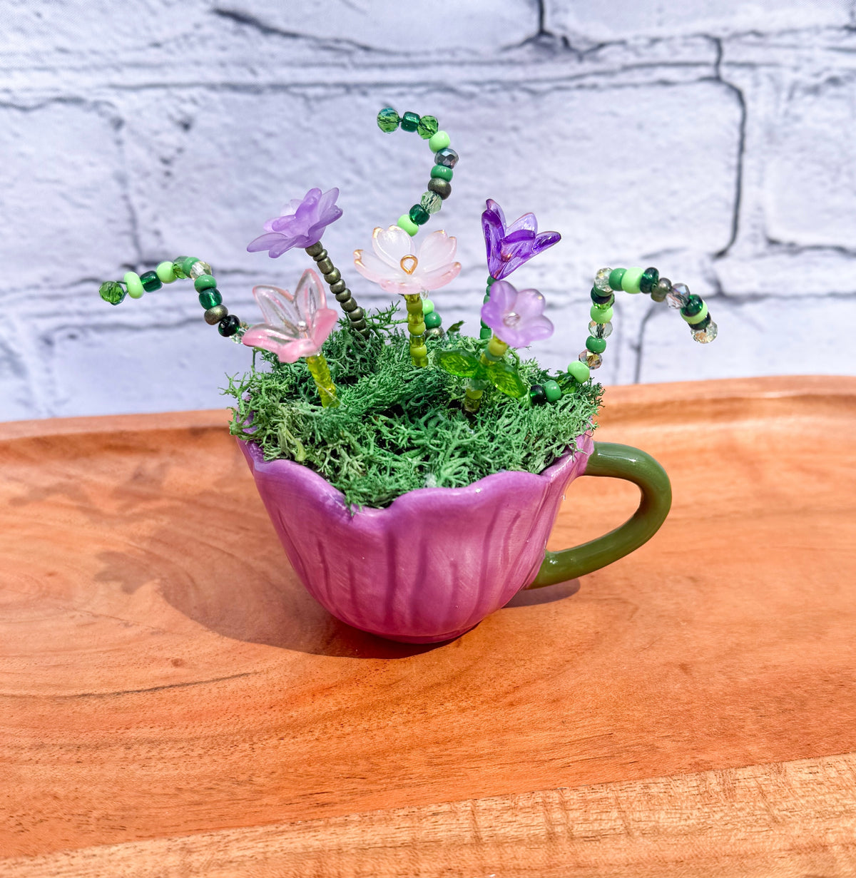 Mini Beaded Flower Arrangement | Teacups