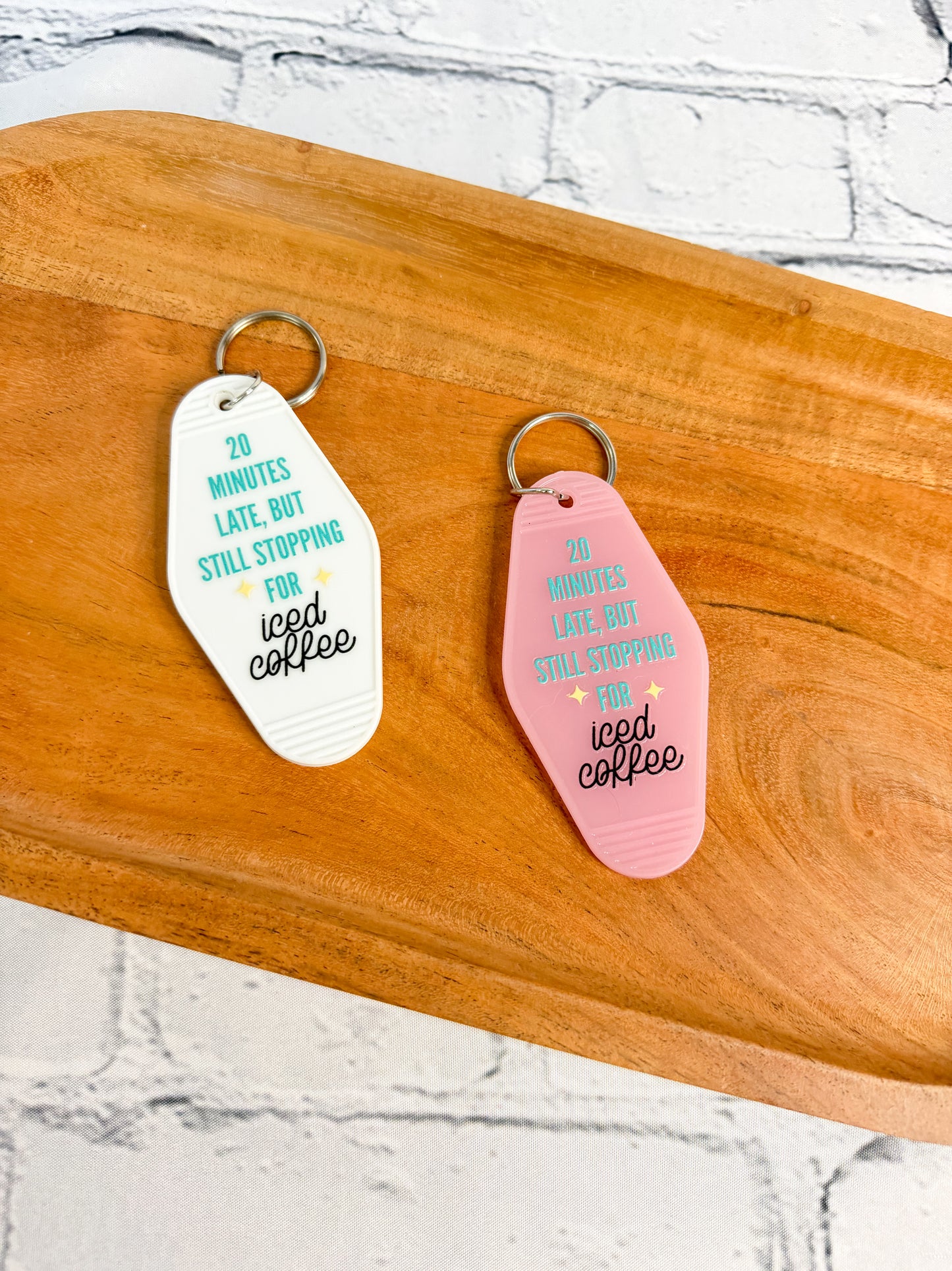Retro/Vintage Motel Keychain - Coffee & Books
