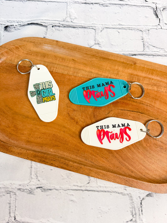 Retro/Vintage Motel Keychain - Pray