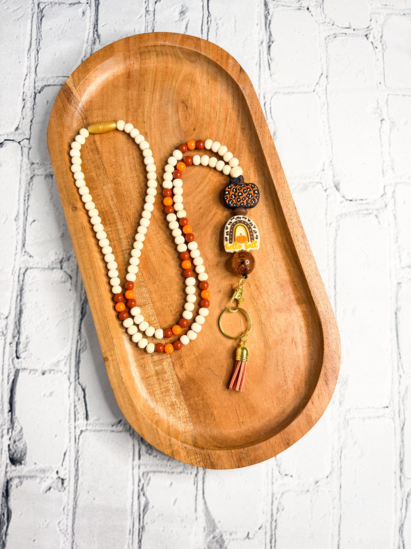 Hello Fall with Pumpkin - LANYARD