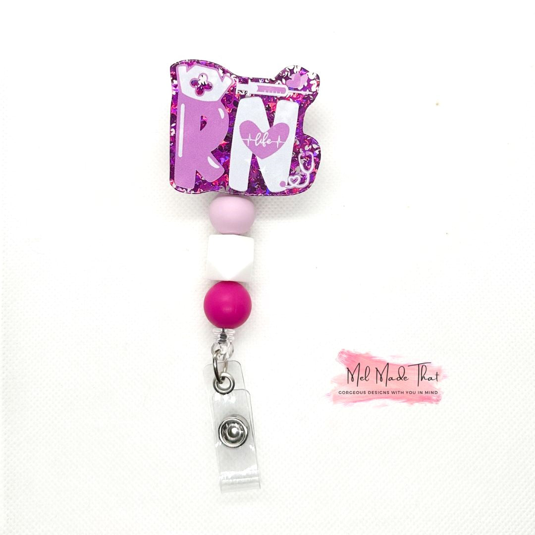 Badge Reel - RN Life - Magenta