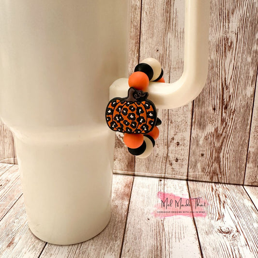 Cup Charm/Luggage Tag - Leopard Pumpkin